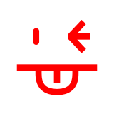 A quoi ressemblent les emoji Visage qui tire la langue et fait un clin d’œil sur Docomo.