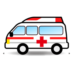 Ambulans emojisi Emojidex üzerinde nasıl görünüyor.