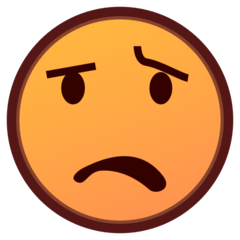 Bagaimana Anguished Face emoji terlihat di Emojidex.