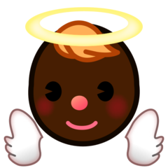 How Baby Angel: Dark Skin Tone emoji looks on Emojidex.