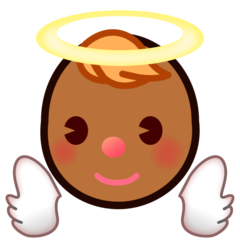 How Baby Angel: Medium-Dark Skin Tone emoji looks on Emojidex.