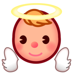 Jak wygląda emoji Aniołek: karnacja średnio jasna w Emojidex.