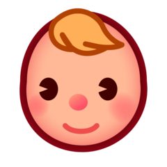 How Baby: Medium-Light Skin Tone emoji looks on Emojidex.