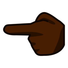 How Backhand Index Pointing Left: Dark Skin Tone emoji looks on Emojidex.