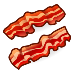 Bagaimana Bacon emoji terlihat di Emojidex.