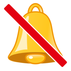 Bagaimana Bell with Slash emoji terlihat di Emojidex.