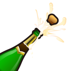 How Bottle with Popping Cork emoji looks on Emojidex.