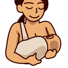 Bagaimana Breast-Feeding: Medium Skin Tone emoji terlihat di Emojidex.