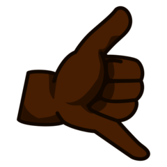 How Call Me Hand: Dark Skin Tone emoji looks on Emojidex.