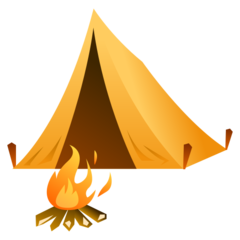 How Camping emoji looks on Emojidex.