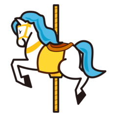 How Carousel Horse emoji looks on Emojidex.