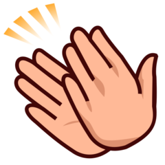 Bagaimana Clapping Hands: Medium-Light Skin Tone emoji terlihat di Emojidex.