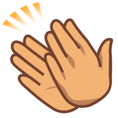 How Clapping Hands: Medium Skin Tone emoji looks on Emojidex.