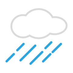 كيف سحابة ومطر الرموز التعبيرية تبدو على Emojidex.