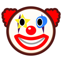 Bagaimana Clown Face emoji terlihat di Emojidex.