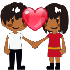 How Couple with Heart: Medium-Dark Skin Tone emoji looks on Emojidex.