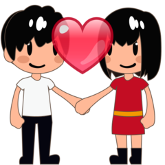 How Couple with Heart: Medium-Light Skin Tone emoji looks on Emojidex.