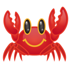 Bagaimana Crab emoji terlihat di Emojidex.