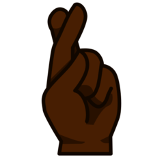 How Crossed Fingers: Dark Skin Tone emoji looks on Emojidex.