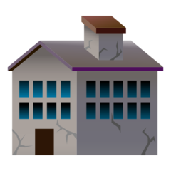 How Derelict House emoji looks on Emojidex.