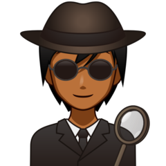 Bagaimana Detective: Medium-Dark Skin Tone emoji terlihat di Emojidex.