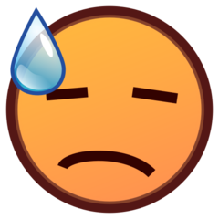 How Downcast Face with Sweat emoji looks on Emojidex.