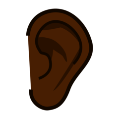 How Ear: Dark Skin Tone emoji looks on Emojidex.