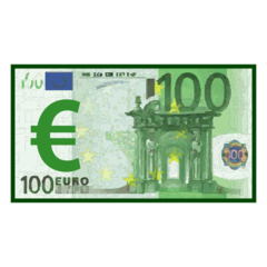 Bagaimana Euro Banknote emoji terlihat di Emojidex.