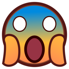 How Face Screaming in Fear emoji looks on Emojidex.