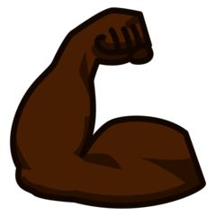 Bagaimana Flexed Biceps: Dark Skin Tone emoji terlihat di Emojidex.