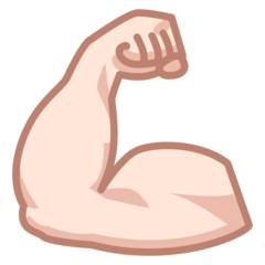 Jak wygląda emoji Napięty biceps: karnacja jasna w Emojidex.