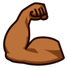 A quoi ressemblent les emoji Biceps contracté: peau mate sur Emojidex.