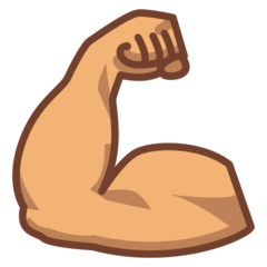 A quoi ressemblent les emoji Biceps contracté: peau légèrement mate sur Emojidex.