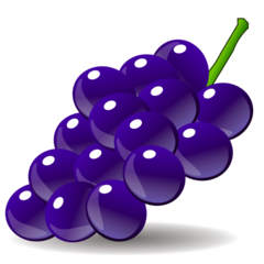 Bagaimana Grapes emoji terlihat di Emojidex.