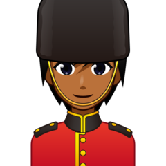 Bagaimana Guard: Medium-Dark Skin Tone emoji terlihat di Emojidex.