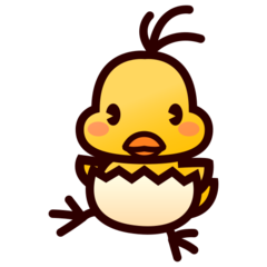 Bagaimana Hatching Chick emoji terlihat di Emojidex.