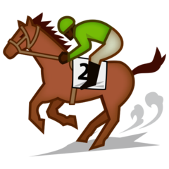 How Horse Racing: Dark Skin Tone emoji looks on Emojidex.