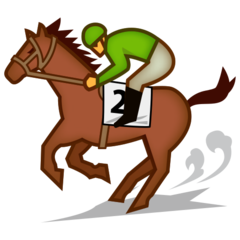 Bagaimana Horse Racing emoji terlihat di Emojidex.