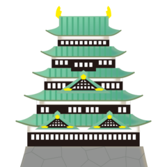 Bagaimana Japanese Castle emoji terlihat di Emojidex.