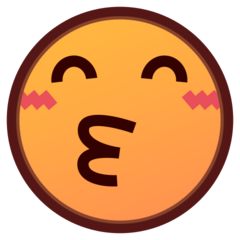 Jak wygląda emoji Całująca twarz o roześmianych oczach w Emojidex.