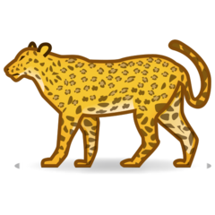 Hvordan Leopard emoji ser ud på Emojidex.