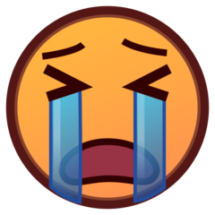 How Loudly Crying Face emoji looks on Emojidex.