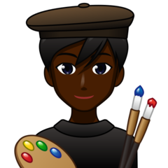 Bagaimana Man Artist: Dark Skin Tone emoji terlihat di Emojidex.