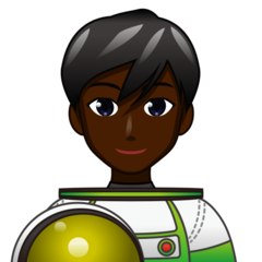 How Man Astronaut: Dark Skin Tone emoji looks on Emojidex.