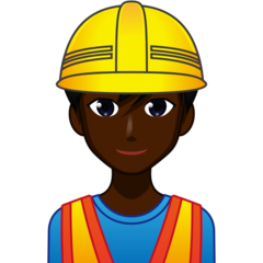 Bagaimana Man Construction Worker: Dark Skin Tone emoji terlihat di Emojidex.