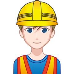 How Man Construction Worker: Light Skin Tone emoji looks on Emojidex.