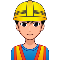 How Man Construction Worker: Medium-Light Skin Tone emoji looks on Emojidex.