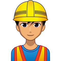 How Man Construction Worker: Medium Skin Tone emoji looks on Emojidex.