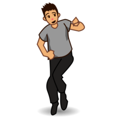 A quoi ressemblent les emoji Danseur : peau légèrement mate sur Emojidex.