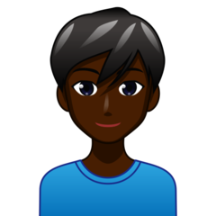 How Man: Dark Skin Tone emoji looks on Emojidex.